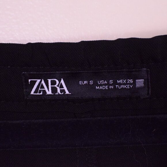 Women's ZARA Black Elastic High-Waist Trouser Business Casual Pant - Size S - Picture 4 of 7